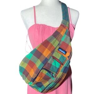 Kavu Multicolor Plaid Sling Bag